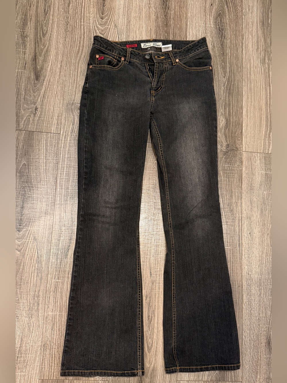 Vintage Paris Blues Women’s blk Jeans Orange Stitching